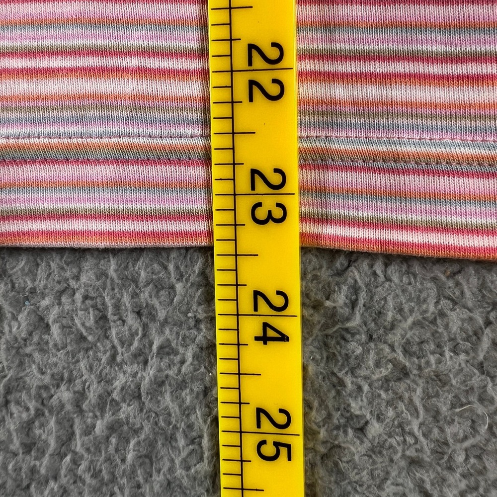Lacoste Tank Top Women's US Size M (EU/6) Pink Striped Cotton Ribbed Scoop Neck - Picture 8 of 10